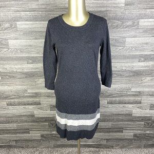 BANANA REPUBLIC 3/4 Sleeves Grey Angora Rabbit Hair Sweater Dress Women's Small